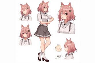 draw anime style character sheet, anime oc, and character design art reference