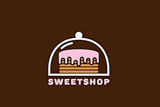 do delicious dessert, cupcake, cake, bakery, sweet logo and any graphic design