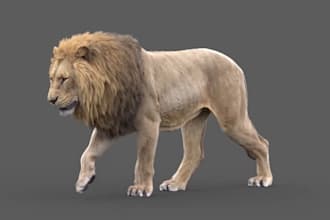 do 3d animal model,3d creature with xgen hair, realistic fur,3d animal animation