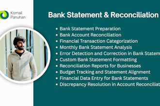 assist in bank statement and financial modeling, forecasting
