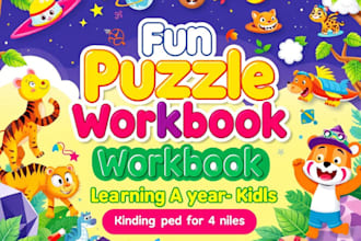 design KDP kindergarten educational learning activity preschool puzzle workbook