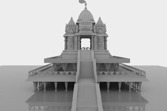 do 3d dioramas building, hindu temple,tabletop boardgame,landscape stl 3d print