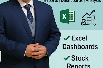 create logistics and inventory reports, dashboards, and excel analysis