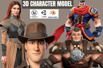 stylized 3d character model low poly 3d game character anime 3d model for game