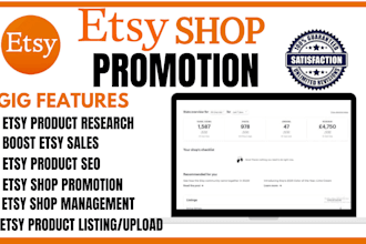 do etsy product SEO listing shop promotion to boost etsy views traffic sales