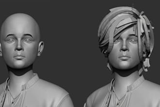 sculpt realistic 3d human and fantasy characters for games, films, and VR
