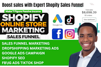 boost shopify sales, shopify ecommerce dropshipping marketing ads, tik tok shop