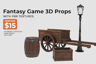 create fantasy 3d game props with pbr textures