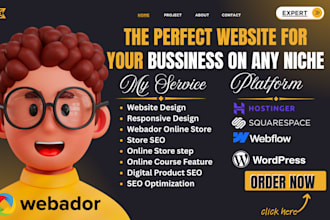 build redesign godaddy website webador hostinger wix duda website landing page
