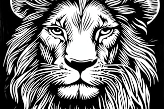 draw detailed dark art with woodcut or linocut style