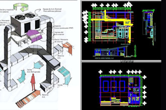do autocad 2d building hvac ventilation irrigation pipping and plumbing layout