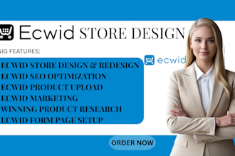 setup ecwid ecommerce store ecwid store seo design redesign product upload