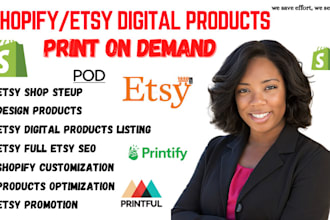 do etsy shopify print on demand shopify etsy printify printful store etsy rank