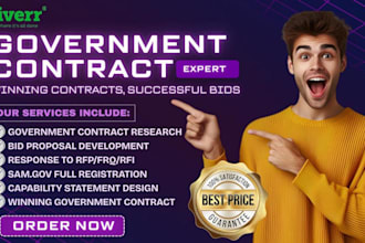 do a professional government contract bid response to rfp rfi rfq proposal