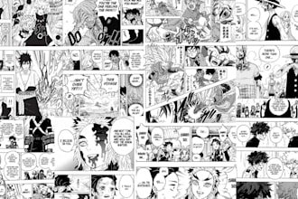 create anime manga page comic book art  comic strip manga panel storyboard