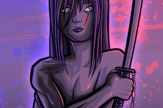 make vibrant comic style illustrations