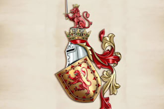 create heraldic family crest coat of arms logo design