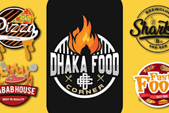 do restaurant, bar, BBQ, pizza, cafe and food logo design