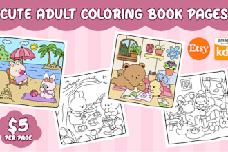 design cute adult coloring book pages for amazon kdp