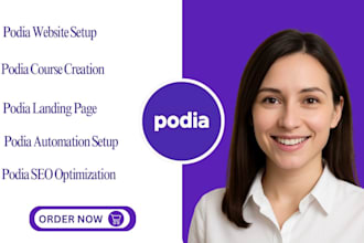 build podia website,course creation,landing page,SEO optimization,automation