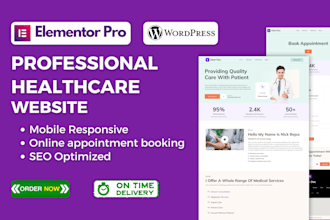 design medical, healthcare, doctor and hospital website with wordpress elementor
