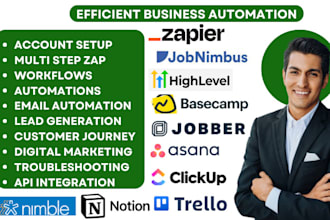 zapier jobnimbus gohighlevel basecamp jobber asana trello clickup notion nimble