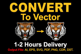 do vector file, redraw logo or trace vector quickly