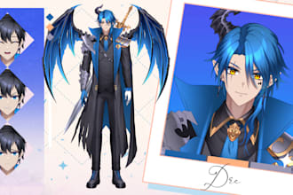 draw vtuber, vtuber model, live2d, vtuber rigging for you