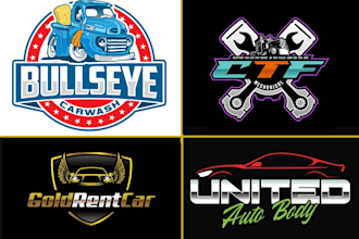 do automotive, trucking, garage, auto detailing, and car wash logo design
