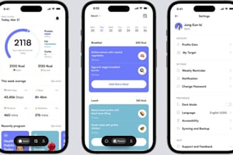 develop calorie tracker app, diabetes app, calories counter app, nutrition app
