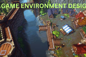 do 3d game environment, game UI, weapons 3d props and objects, landscape design