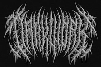 draw brutal death metal logo in my unique style