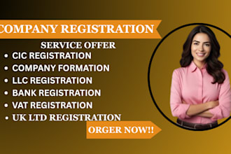 uk or US compay registration ein USA bank account  and cic registration