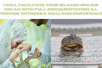 facilitate your islamic online nikah with full documentation