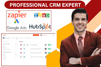 setup zapier integration zoho crm google ads facebook ads hubspot crm automation