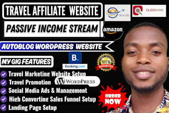 create automated travel affiliate website for passive income stream