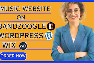 design music website on bandzoogle website, wordpress, wix, bandzoogle store