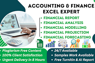build excel financial model, analysis report, forecasts, budgeting, projections