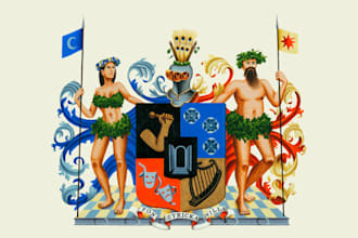do luxury regal heraldic family crest coat of arms logo or any graphic design