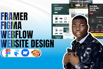 design framer landing page, website, figma to webflow, modern ui ux development