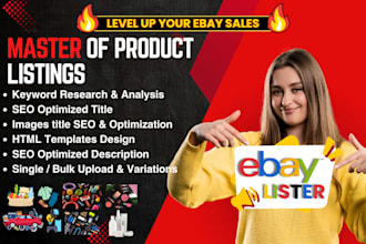 do ebay listing, ebay SEO listings, ebay product listing expert, ebay lister