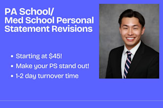 revise your pa school or med school personal statement