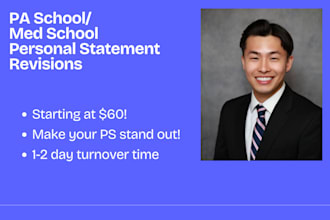 revise your pa school or med school personal statement