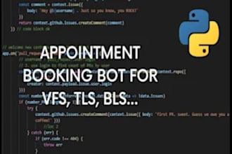 do tls appointment bot, visa booking bot, embassy bot, vfs global bot