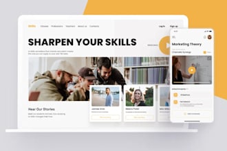 create responsive elearning lms website with learndash tutor lms in wordpress