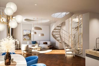 renew old house into 3d top floor apartment ,scan to bim, sketch to luxury villa