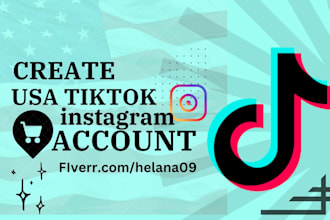 create usa tiktok account, instagram account, ads account,