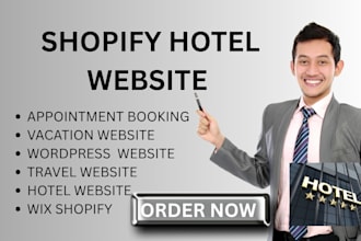 shopify hotel  wordpress vacation travel website wix shopify hotel booking