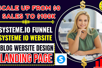 build systeme io website, systeme io sales funnel, blog website landing page