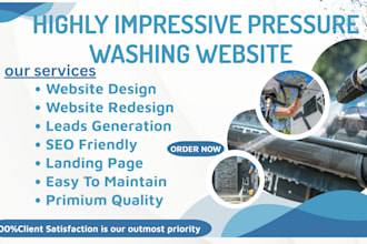 design pressure washing,  gutter washing and power washing  website